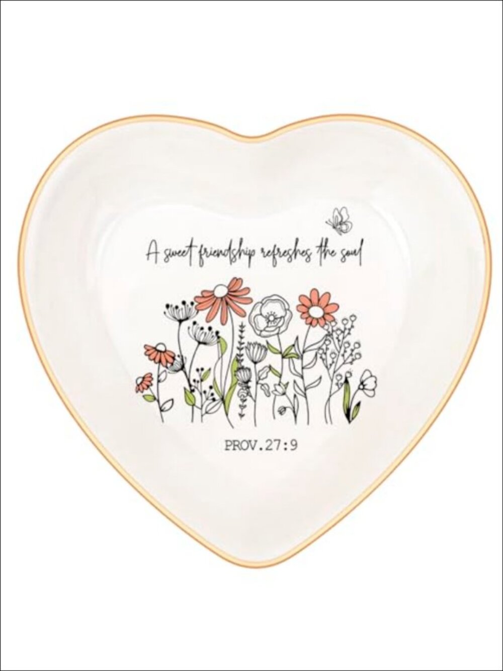 Ceramic Jewelry Dish Bible Verse Trinket Tray Floral Ring Organizer Gift